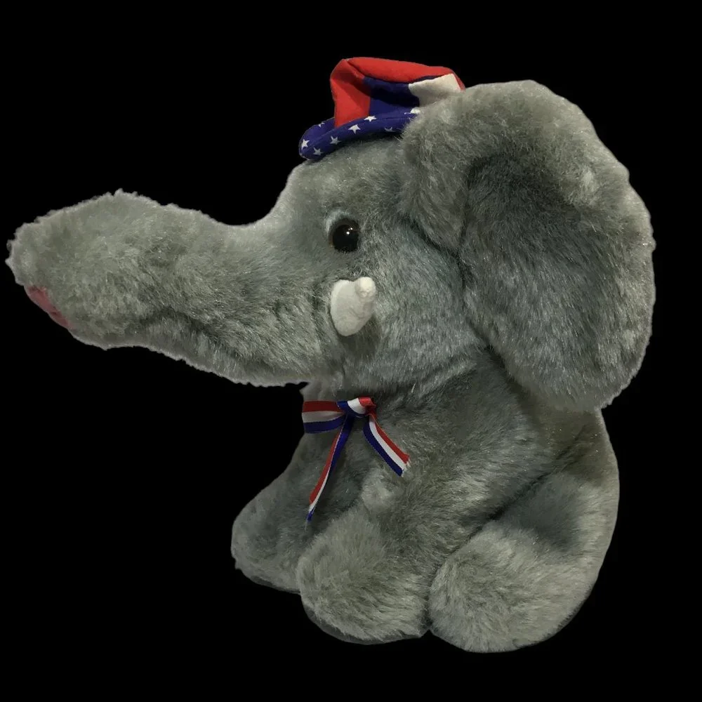 Gibson Greetings Elephant Plush Republican Election Vintage 1996 Gray Souvenir - Picture 4 of 9